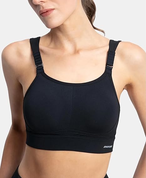 Jockey MI16 Women’s Wirefree Padded Sports Bra – Full Coverage Racerback with StayDry Microfiber